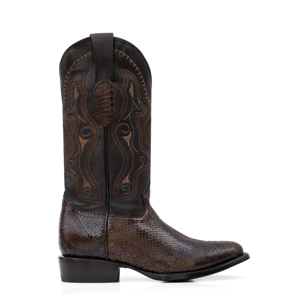 BOTAS ESTILO OVAL | PIEL PITÓN BELLY TABACO