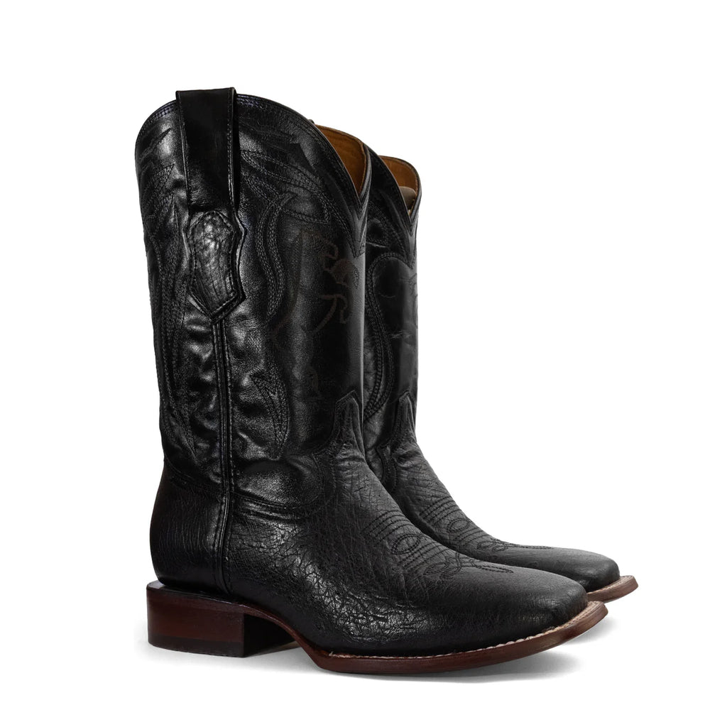 BOTAS DE PANZA DE AVESTRUZ | ESTILO BULLDOG NEGRO