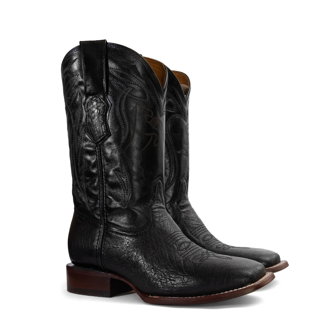 BOTAS DE PANZA DE AVESTRUZ | ESTILO BULLDOG NEGRO