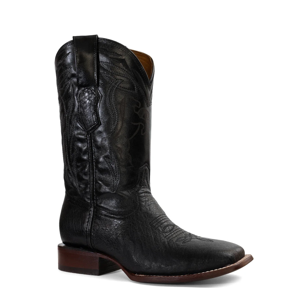 BOTAS DE PANZA DE AVESTRUZ | ESTILO BULLDOG NEGRO
