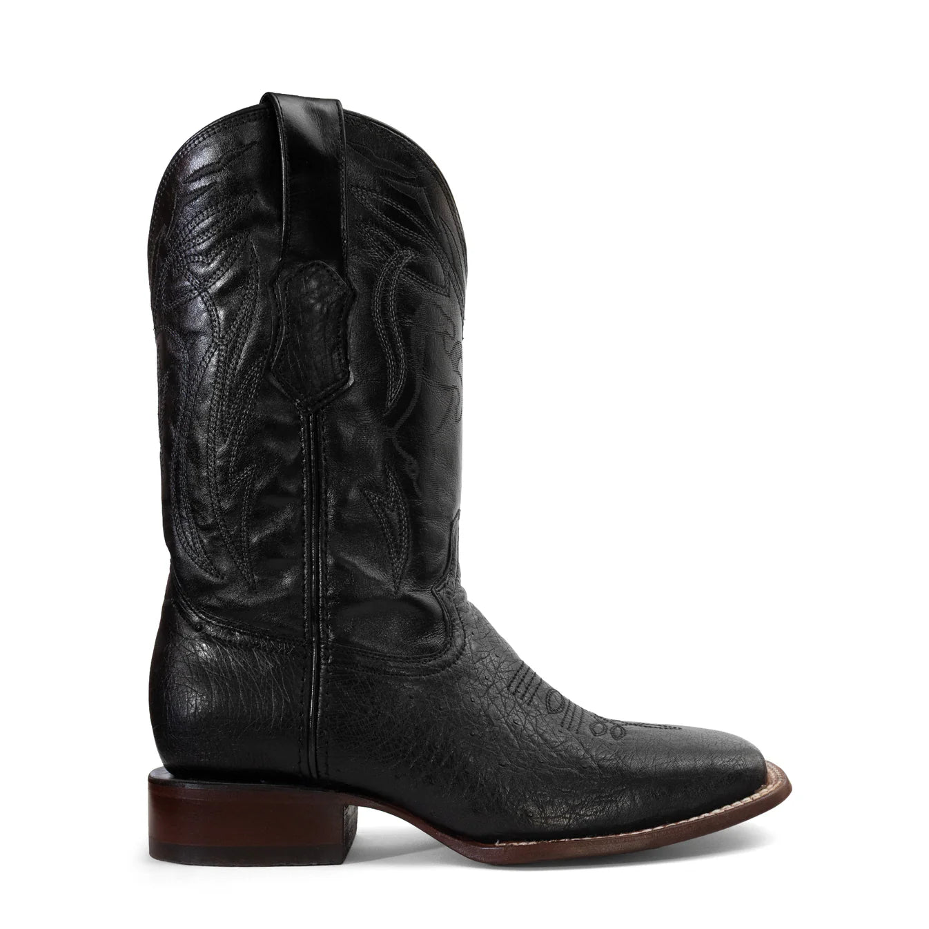 BOTAS DE PANZA DE AVESTRUZ | ESTILO BULLDOG NEGRO